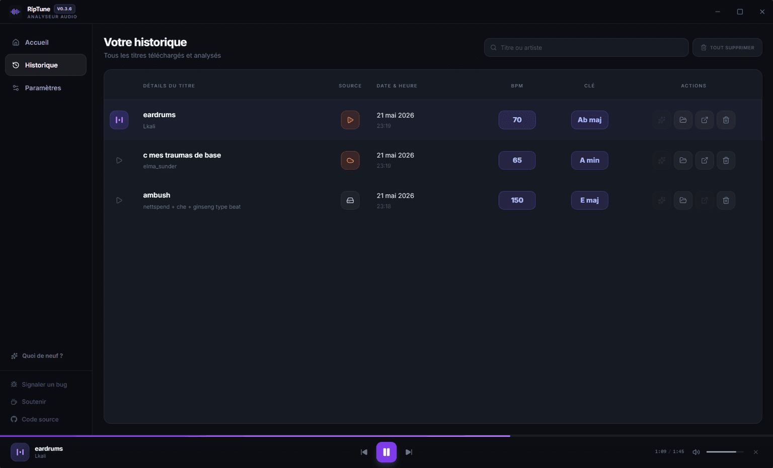 RipTune — Historique